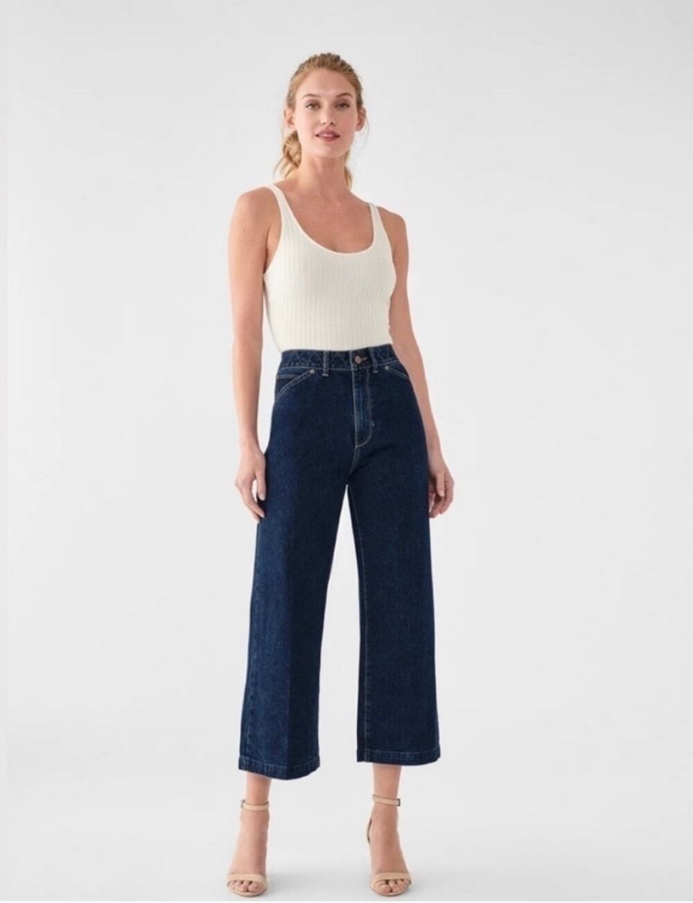 DL1961 Hepburn Wide Leg Cropped Jeans Flatland